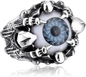 Men's Fashion Jewelry Stainless Steel Rings, Punk Demon Evil Eye Skull Ring for Men