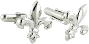 Men's Sterling Silver Fleur de Lis Cufflinks (CL003402)