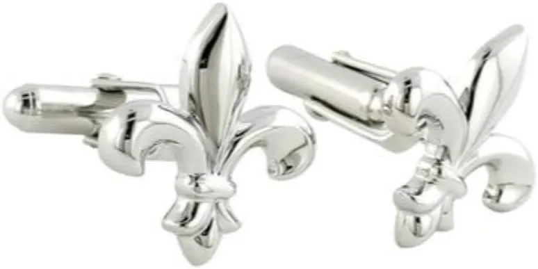 Men's Sterling Silver Fleur de Lis Cufflinks (CL003402)