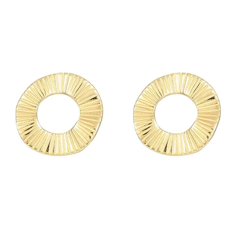 Minimalist Chic: 925 Sterling Silver Round Circle Stud Earrings (gold)