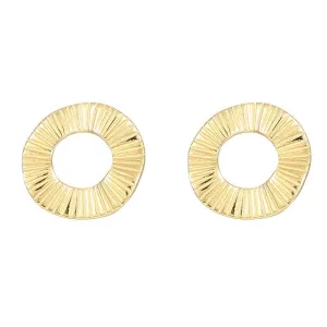 Minimalist Chic: 925 Sterling Silver Round Circle Stud Earrings (gold)