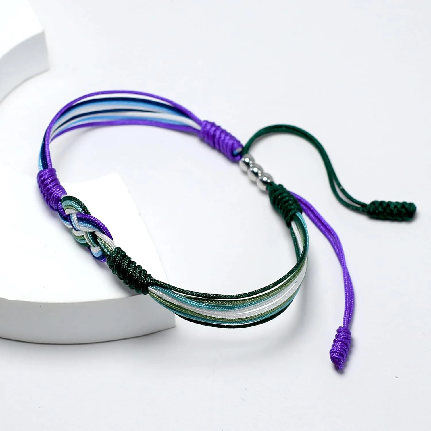 MLM Infinity Bracelet, Gay Men Bracelet, LGBTQIA  Pride Loving Men Wrist Wrap Bracelet, Surfer String Bracelet, Boho Rope Bangles for Him (MLM)