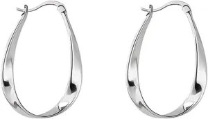 Mobius Post Hoop Earring for Women Dainty Minimalist Aesthetic Geometric Twist Earring Lightweight Polished Plain Hoop Earrings Statement Jewelry Gifts