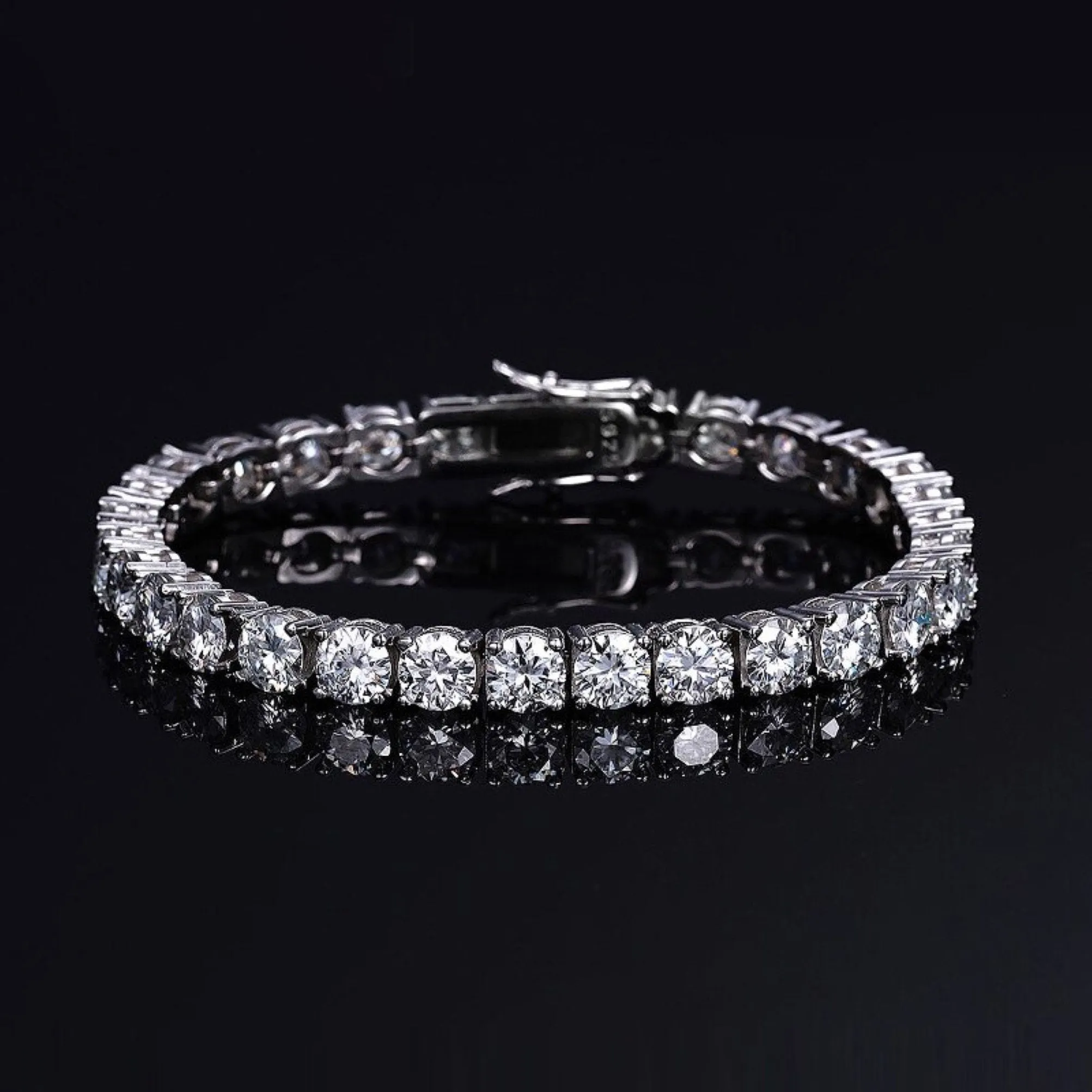 Moissanite Tennis Bracelet, Diamond Cut