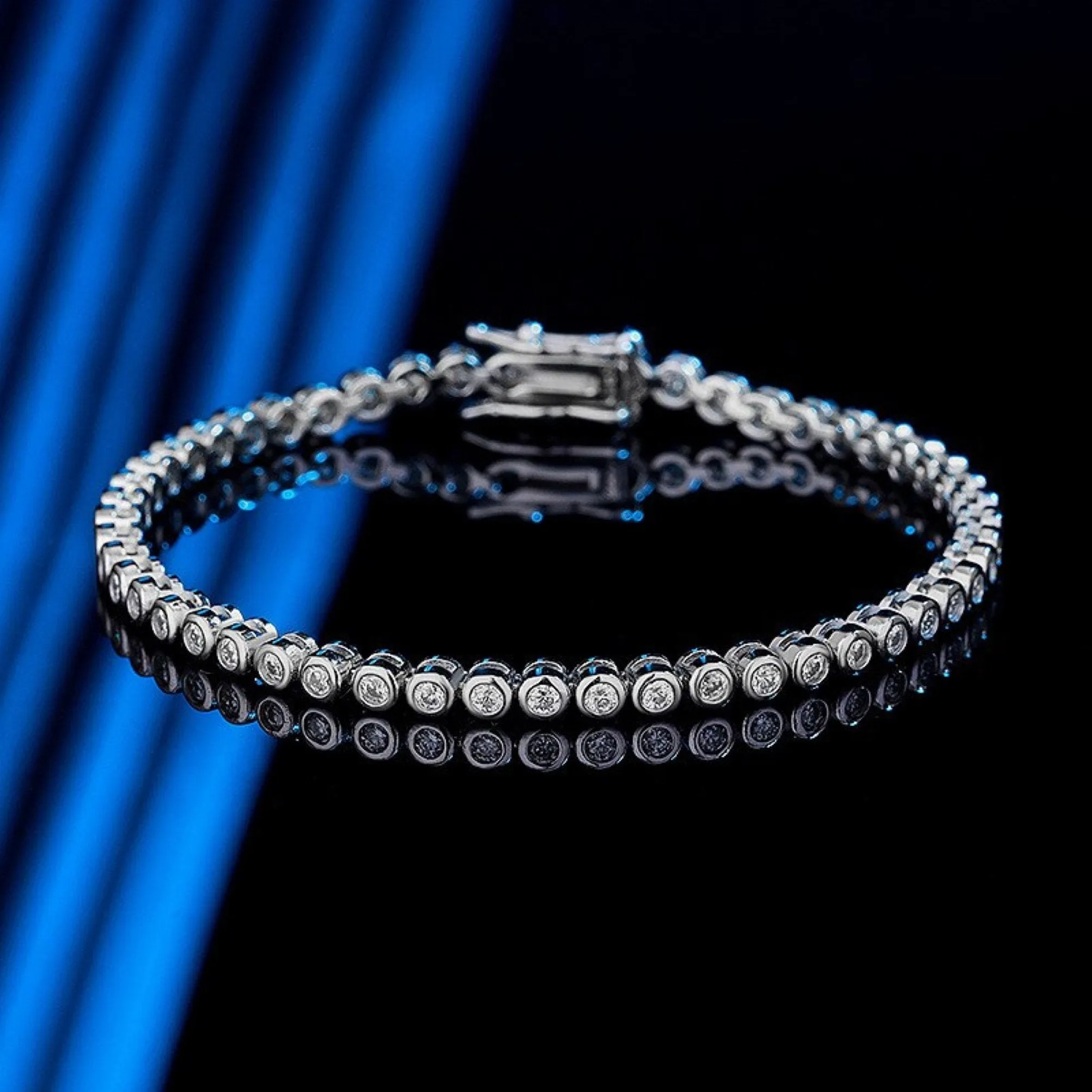 Moissanite Tennis Bracelet, Diamond Cut