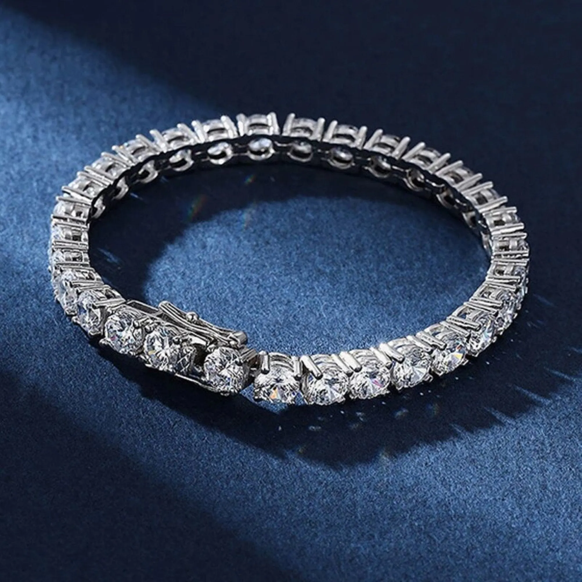 Moissanite Tennis Bracelet, Diamond Cut