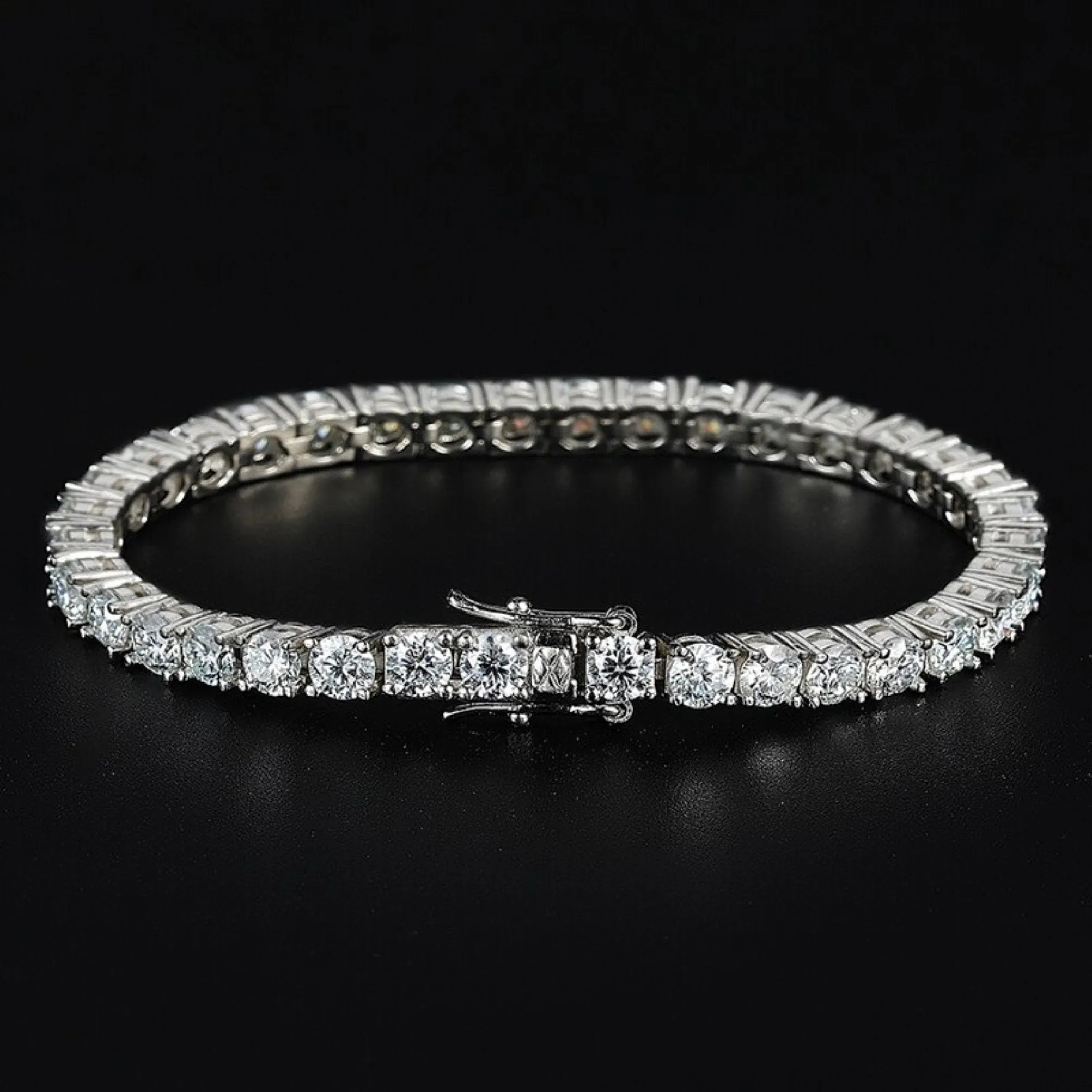 Moissanite Tennis Bracelet, Diamond Cut