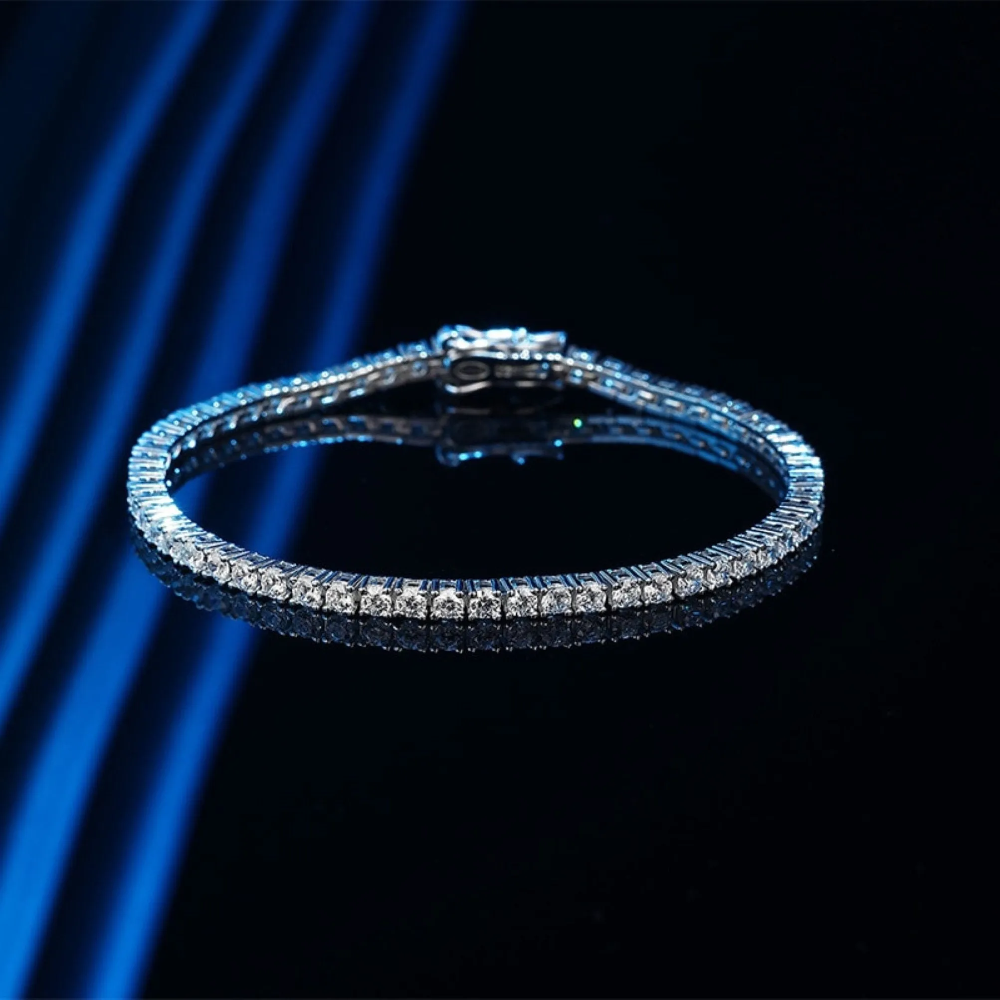 Moissanite Tennis Bracelet, Diamond Cut