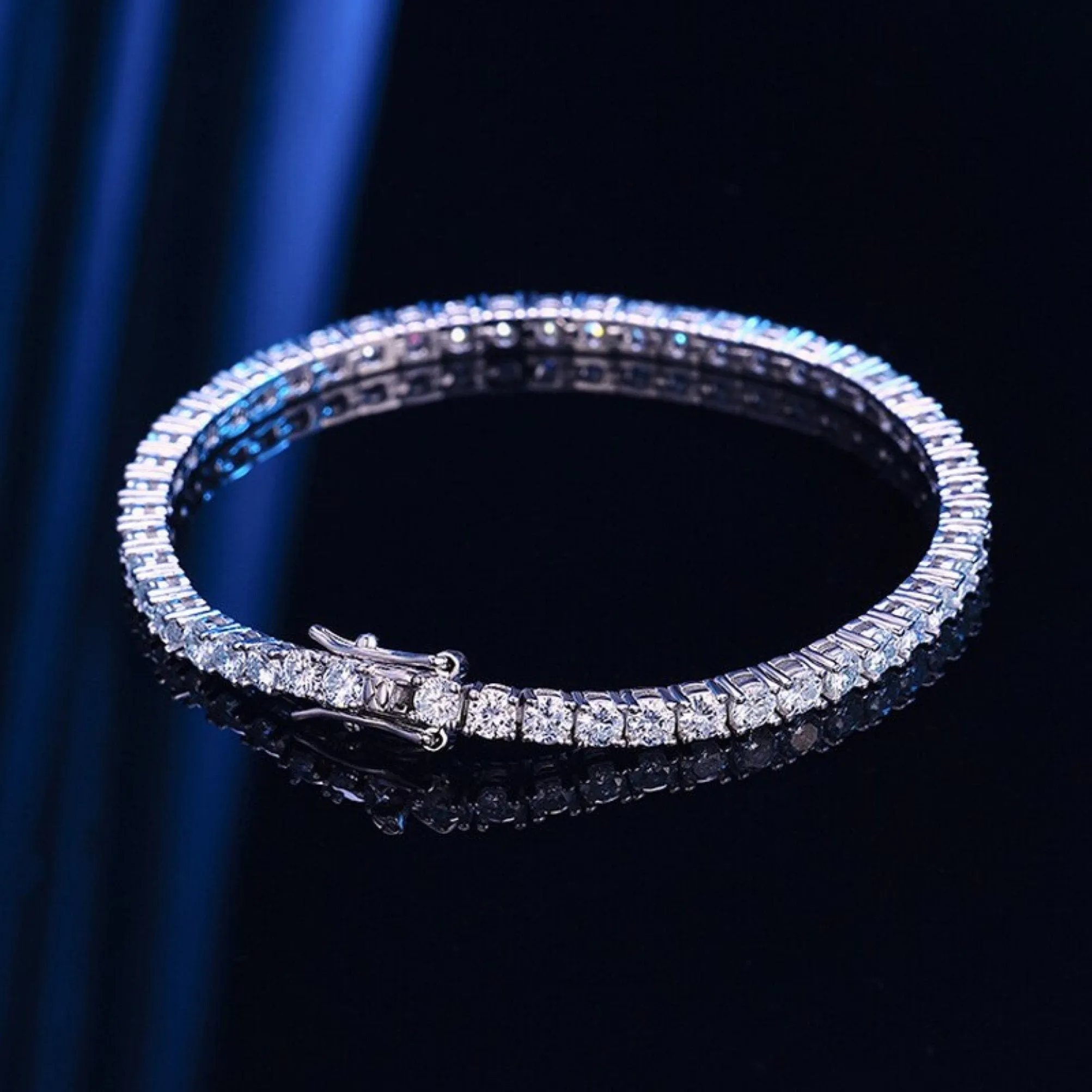 Moissanite Tennis Bracelet, Diamond Cut