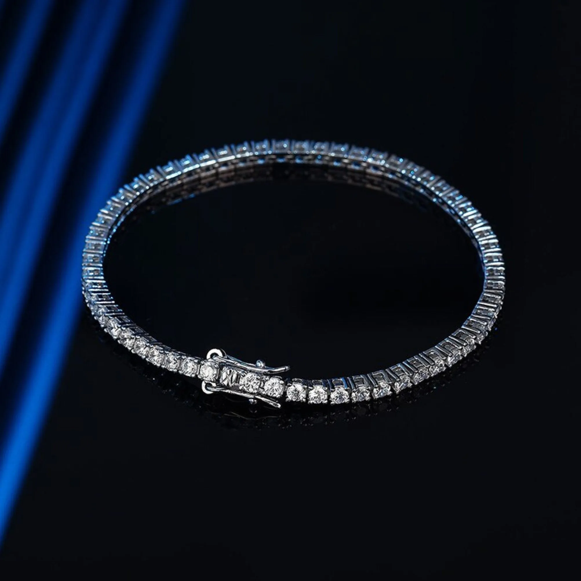 Moissanite Tennis Bracelet, Diamond Cut
