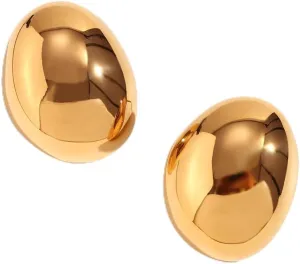 Monaco Earrings - 18K Gold Plated Stud Earrings For Women, Stainless Steel Statement & Water Proof Earrings boucle d'oreille