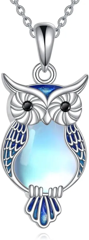 Moonstone Animal Necklace Sterling Silver Cute Animal Jewelry Gift for Women