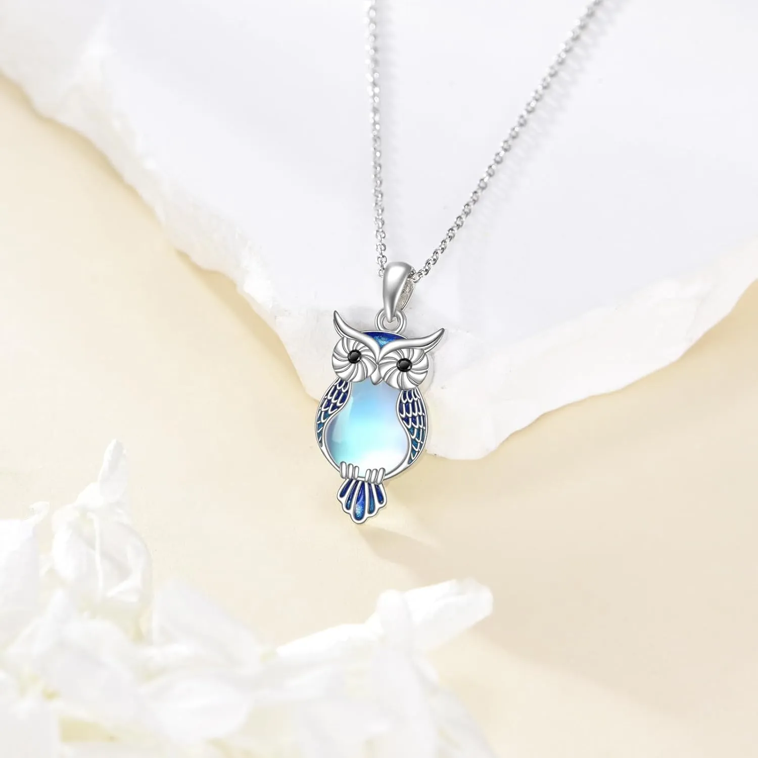 Moonstone Animal Necklace Sterling Silver Cute Animal Jewelry Gift for Women