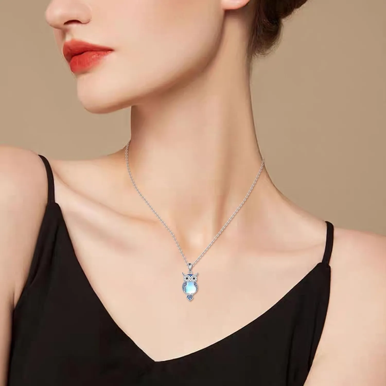Moonstone Animal Necklace Sterling Silver Cute Animal Jewelry Gift for Women