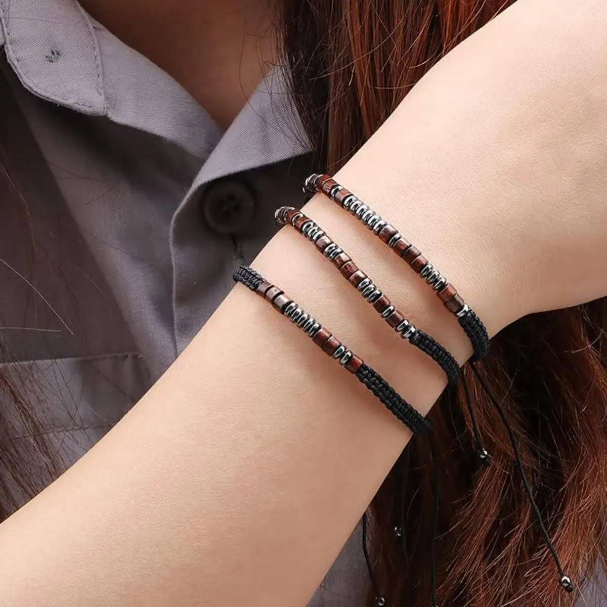 Morse Code Bracelets for Women Men Gifts for Her Best Friend Funny Inspirational Bracelets for Women Jewelry Adjustable Silk Beaded Wrap Bracelet