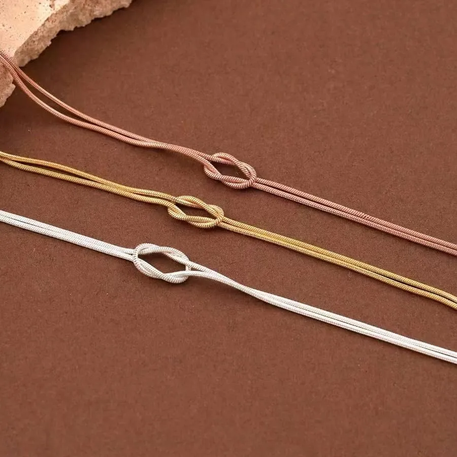 Mother & Daughter Bond Knot Bracelets,Love Knot Snake Chain Infinity Bracelet,Infinity Knot Mother Daughter Ring Bracelets,To My Best Friend Bracelet Friendship Relationship Bracelet