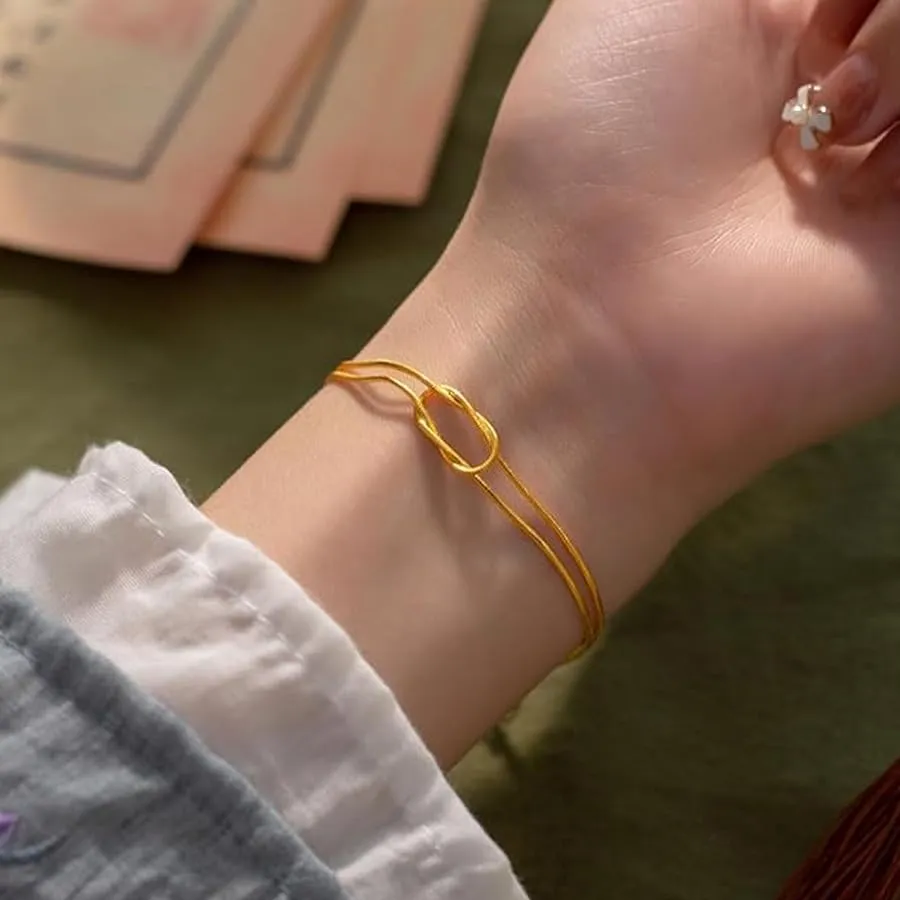Mother & Daughter Bond Knot Bracelets,Love Knot Snake Chain Infinity Bracelet,Infinity Knot Mother Daughter Ring Bracelets,To My Best Friend Bracelet Friendship Relationship Bracelet