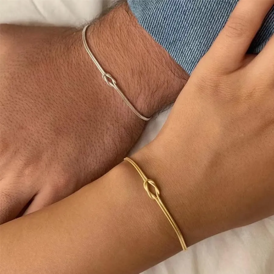 Mother & Daughter Bond Knot Bracelets,Love Knot Snake Chain Infinity Bracelet,Infinity Knot Mother Daughter Ring Bracelets,To My Best Friend Bracelet Friendship Relationship Bracelet