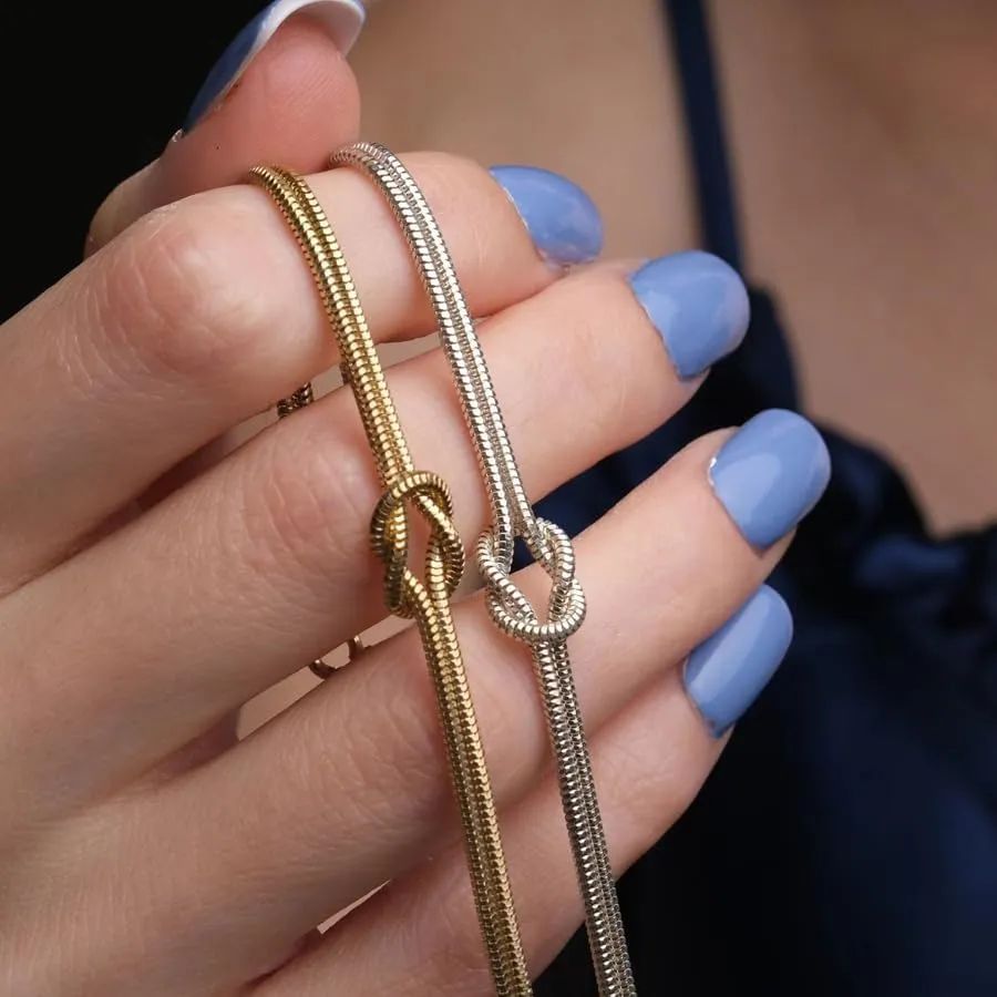 Mother & Daughter Bond Knot Bracelets,Love Knot Snake Chain Infinity Bracelet,Infinity Knot Mother Daughter Ring Bracelets,To My Best Friend Bracelet Friendship Relationship Bracelet