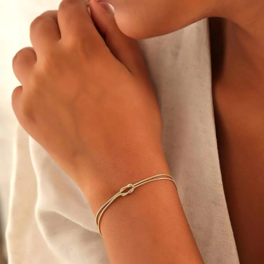 Mother & Daughter Bond Knot Bracelets,Love Knot Snake Chain Infinity Bracelet,Infinity Knot Mother Daughter Ring Bracelets,To My Best Friend Bracelet Friendship Relationship Bracelet