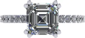 NANA Jewels 1.5-3CT Platinum Plated Sterling Silver Rings CZ Cubic Zirconia Oval Cushion Princess Asscher Cut Engagement Rings | 10K 14K Solid Gold