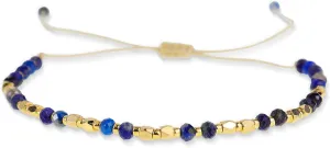 Natural Stone Gold Beaded Bracelets for Women, Handmade Healing Energy Crystal Gemstone Beads Adjustable Rope Braided Dainty Bracelet Christmas Friend Jewelry Gift