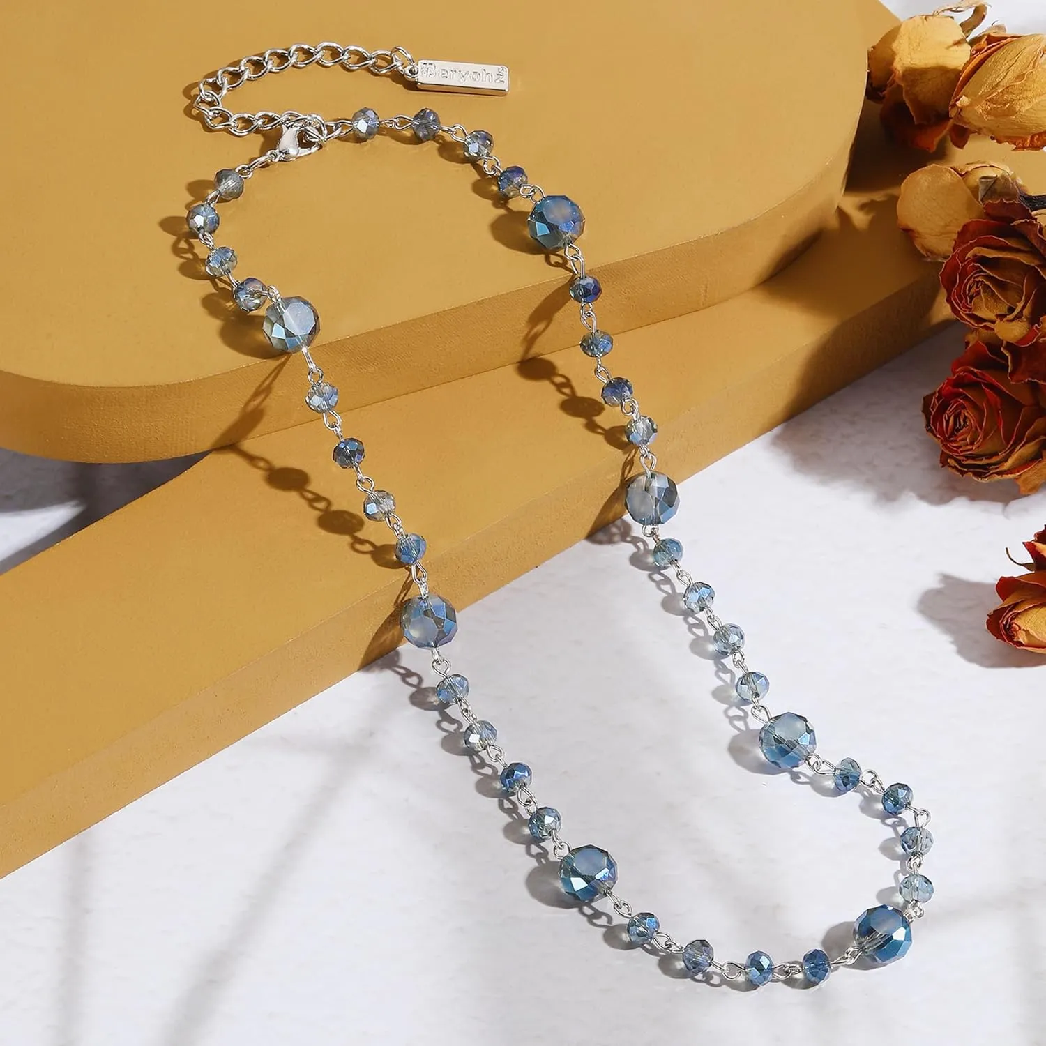 Necklace for Women Trendy, Beaded Necklace Crystal Beads Strand Jewelry, Statement Necklace Choker Necklaces for Women