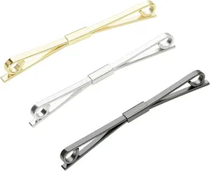 Necktie Tie Clips Collar Bar Shirt Collar Stay Tie Pins Cravat Clip Jewelry Accessories for Men Silver Gold Black Tone