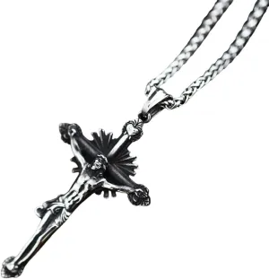 New 2025 Christ Jesus Pendant Necklace 316L Stainless Steel Cross Chain Heavy Men Jewelry Gift Religious Decoration Jewelry Commemorative with for You Accessories Trendy Creative Best for Gift