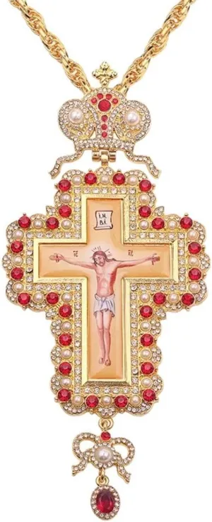 New 2025 Pectoral Pendants Jesus Cross Orthodox Church Crucifix Religious Icon Byzantine Art Holy Cross For Priests Pendant Long Necklace Fashion Accessories Creative Gift, As Pic