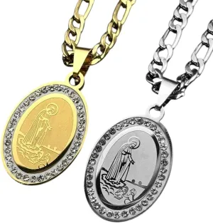 New 2025 Stainless Steel Christian Jesus Christ Pendant Necklace for Women Men's Gold Color Religious Chain Necklace Decoration Jewelry Commemorative with You Accessories Trendy Best for Gift
