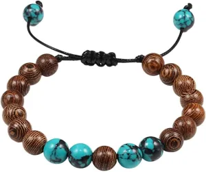 New 2026 8Mm Natural Wood Bracelets Men Adjustable Meditation Stone Beads Bracelet Women Prayer Jewelry Yoga Fashion Trendy Accessories Creative Gift