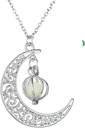 New 2026 Luxury Glow In The Dark Necklaces Luminous Moon And Pendant For Women Fashion Jewelry Accessories Trendy Creative Gift