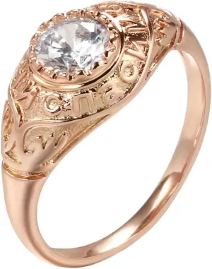 New 2026 Unisex Hot 585 Rose Gold Faith Ring Micro-Wax Inlay Natural Zircon Rings Women and Men Fine Religious Jewelry Fashion Trendy Accessories Creative Gift for Women and Men