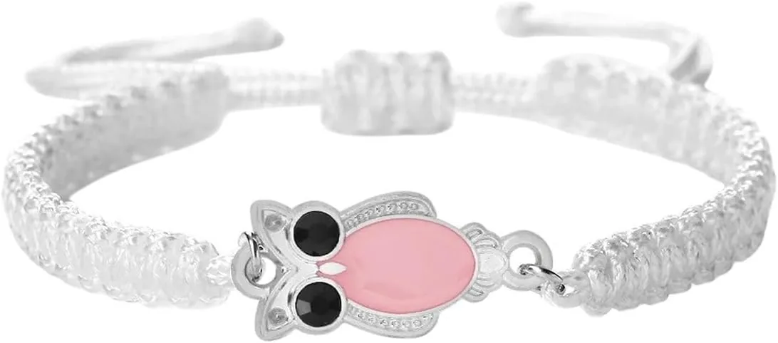 New 2026 Unisex Stainles Stell Owl Woven Rope Adjustable Bangles Handmade Bracelets Lucky Prayer for Women Men Animal Jewelry Couple Gift Friend Fashion Trendy Accessories Creative for Women and Men