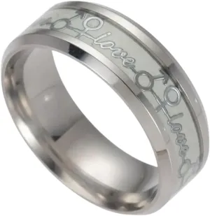New 2026 Unisex Stainless Steel Love Ring Luminous Glow in The Dark Wedding Band for Men Jewelry Fashion Luxury Accessories Creative Gift for Women and Men