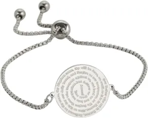 New for Arrival Trendy 2025 Bible Verse Prayer Bracelet for Women Christian Jewelry Coin Medal Charm Amulet Stainless Steel Religious Gift Jewelry Fashion Accessories Creative Gift