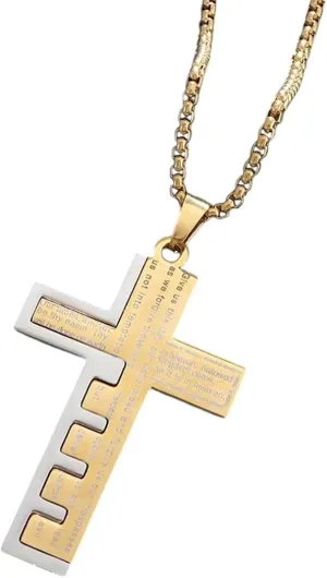 New for Arrival Trendy 2025 Stainless Steel Classic Christian Bible Cross Pendant Jesus Amulet Necklace for Men Women Catholic Prayer Faith Jewelry Gifts Fashion Accessories Creative Gift
