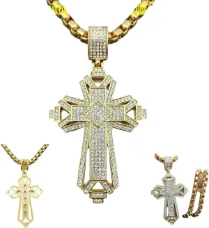 New for Trendy 2025 Stainless Steel Cross Pendant Cross Pendant Jesus Cross Pendant Hip Hop Hiphop Stainless Steel Pendant Jewelry Fashion Accessories Creative Gift