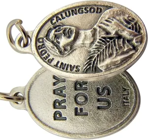 New Silver Toned Base Saint Pedro Calungsod Pray for Us Medal Pendant, 1In to Elevate Your Style with Religious Jewelry TEH0603WIXX