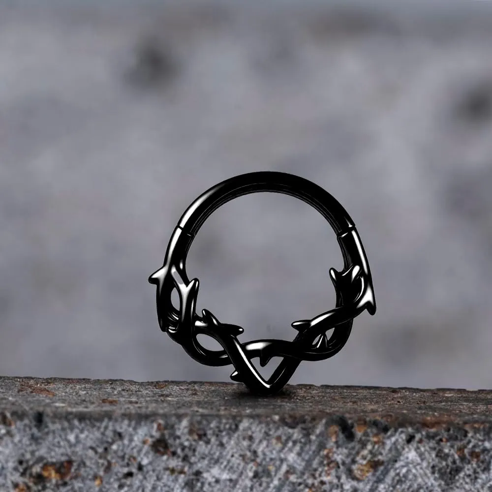 Nose Rings Cool Rattan Hoops Shape Nose Rings Stainless Steel Hypoallergenic Cartilage Earring Piercing Jewelry Lobe Daith Snug Belly Button Ring for Women Men