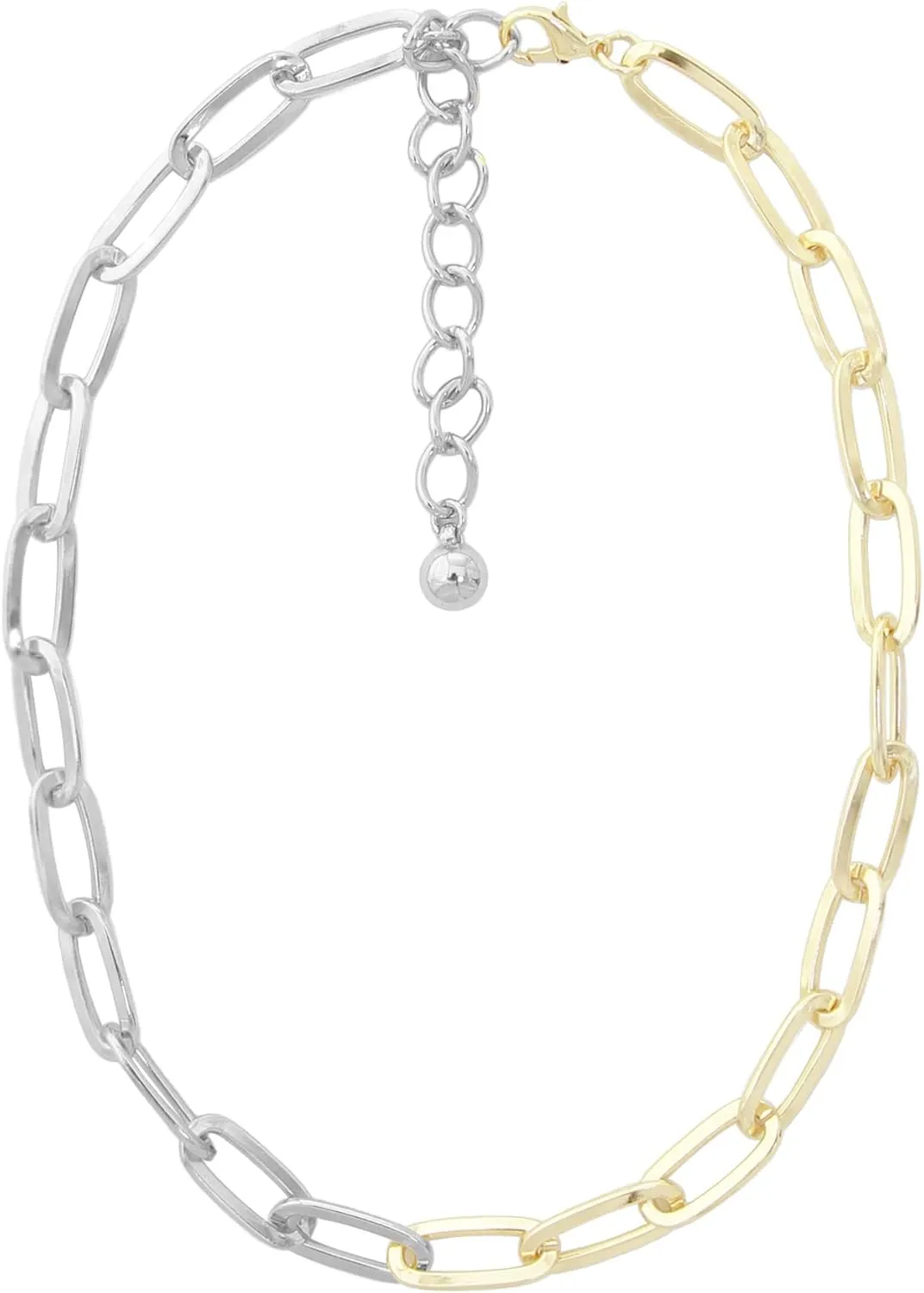 NTLX Paperclip Chain Necklace for Women  Elongated Link Chain - 14K Gold & Sterling Silver Plated  Fashion Statement Chain Link Necklace - Gift Box Included