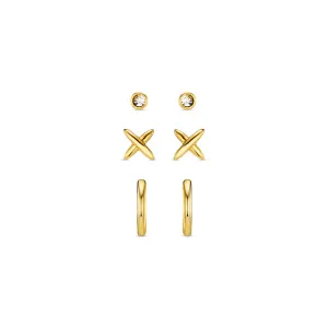 Orelia Polished Cross & Micro Hoop Earrings 6 Pack ORE29985