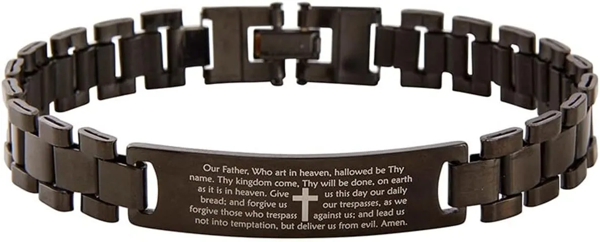 Our Father Prayer Bracelet Catholic Christian Religious Evil Protection Bracelets For Women Teen, 6 Pack