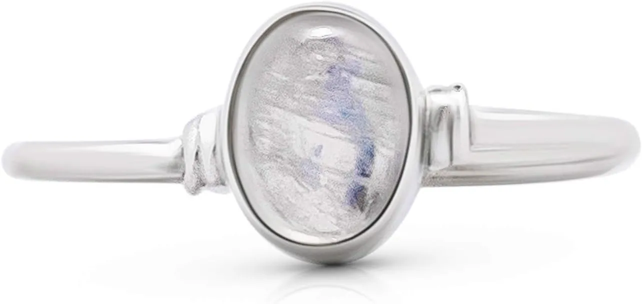 Oval Moonstone Delicate Ring- 925 Sterling Silver - Ethnic Tribal And Boho Chic Jewelry - Fashionable And Stylish For Women -Us Size 5-9