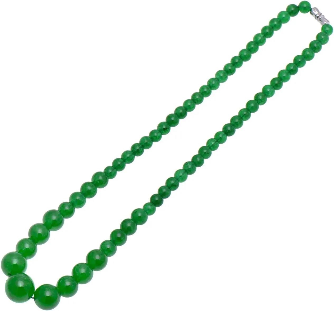 Paialco Women's Graduated Necklace Chalcedony Agate Gemstone Beads Strand 18 Inches