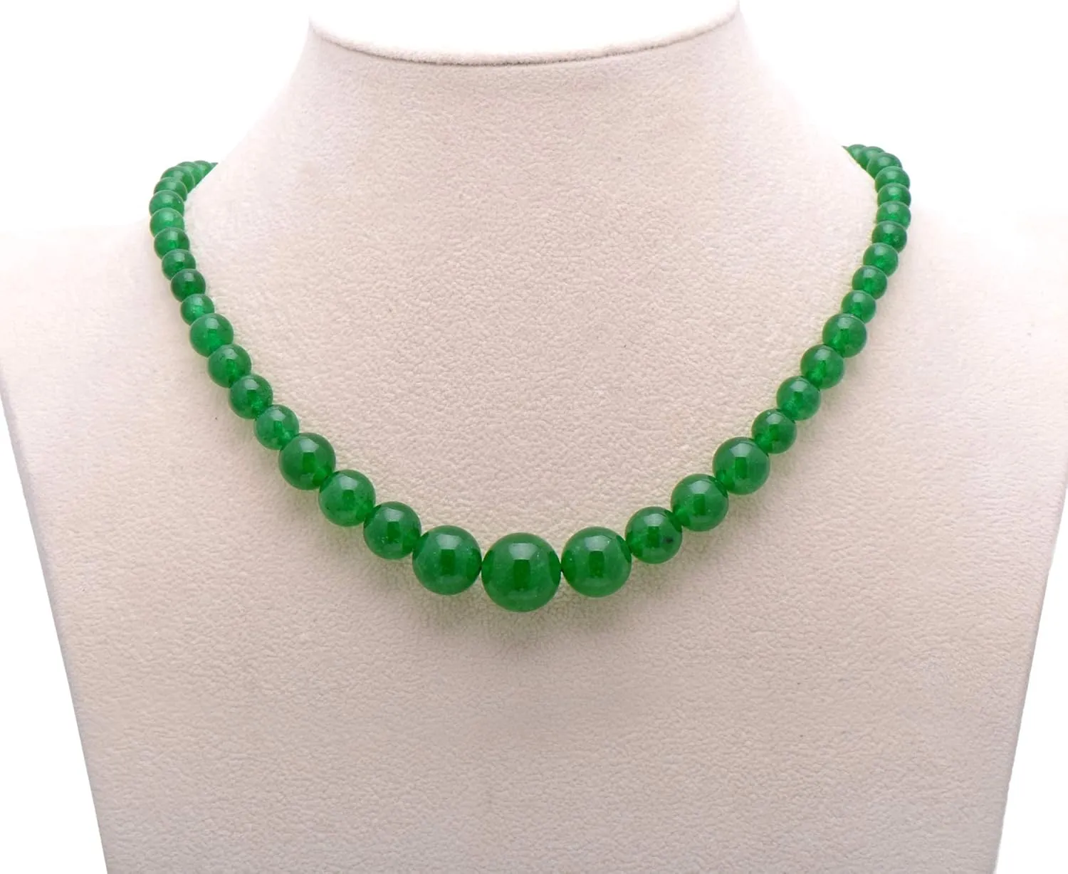 Paialco Women's Graduated Necklace Chalcedony Agate Gemstone Beads Strand 18 Inches
