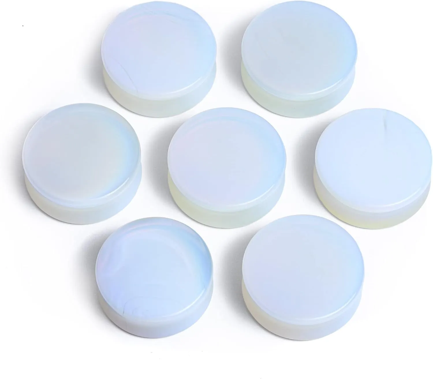 Pair (2PCS) OPALITE STONE PLUGS Double Flare Gauges Ear Moonstone Tunnels 9264