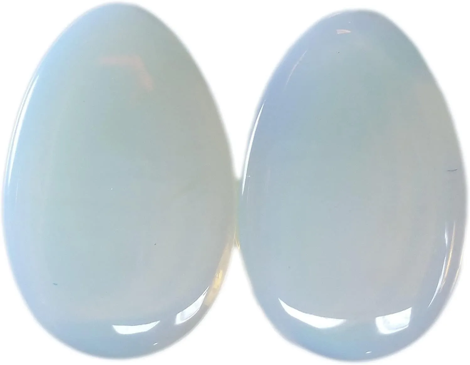 Pair (2PCS) OPALITE TEARDROP STONE PLUGS Double Flare Gauges Organic Moonstone White Clear Tunnels 9170