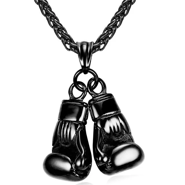 Pair Boxing Glove Charm Men Necklace